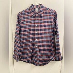 BROOKS BROTHERS Cotton Blue & Red Striped Button Down